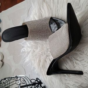 Black and bling stilettos. Size 8.5